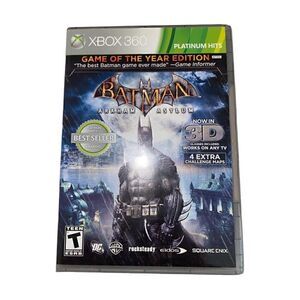 Batman Arkham Asylum Game Of The Year Edition FREE SHIP Xbox 360 2010 No Manual